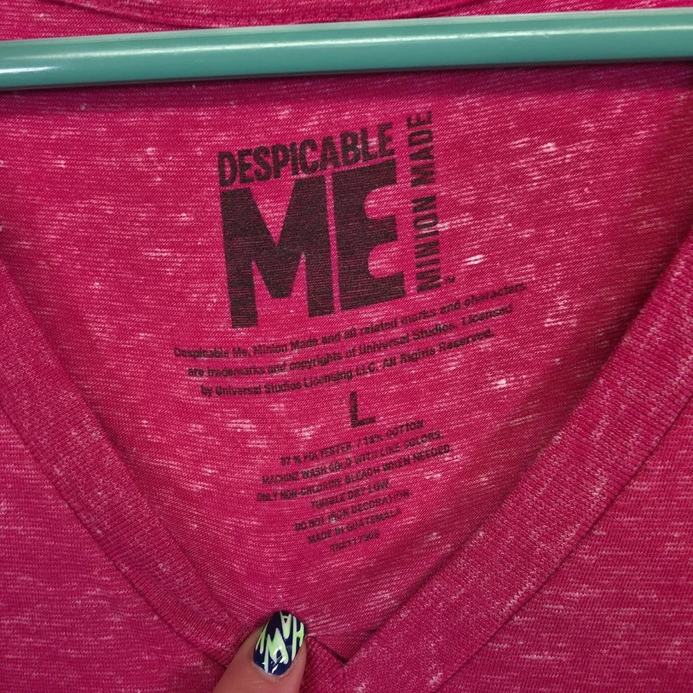 Despicable Me Minions Graphic T Shirt Womens L Pink Heather Cute Pop Culture - Picture 5 of 11